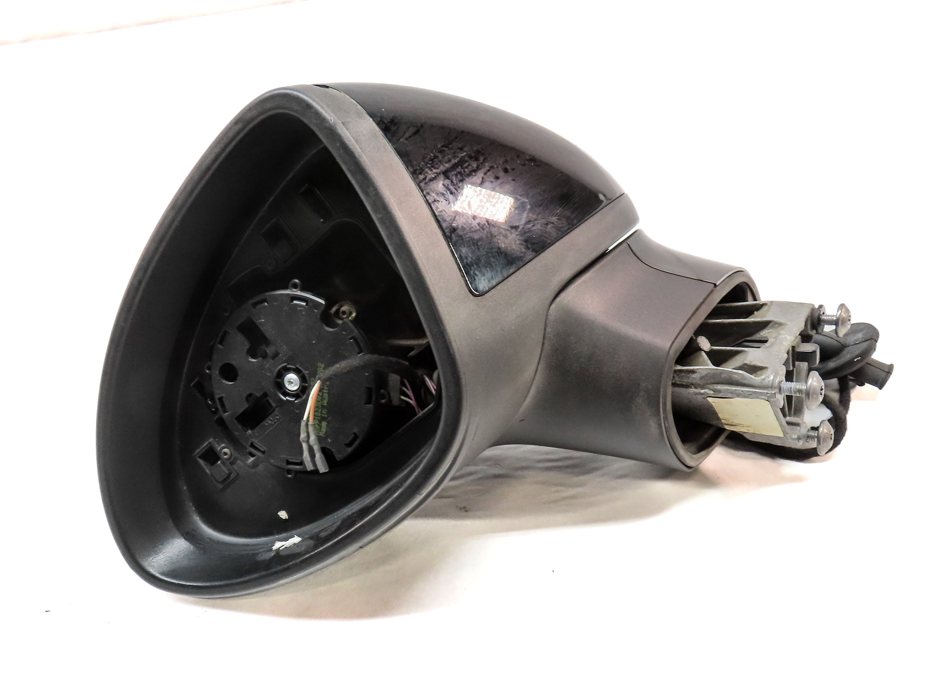 11-14 CAYENNE (958) LEFT PFOLD HEAT MEMORY AUTODIM DOOR MIRROR HOUSING (BLACK) — exact item pictured